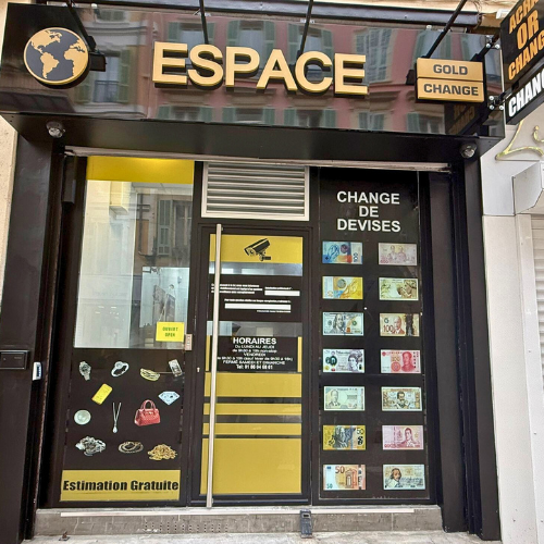 devanture magasin rachat or et change de devises